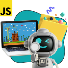 Язык программирования JavaScript + AI. Проектное обучение + геймификация + AI-помощники - КИБЕРшкола программирования для детей, компьютерные курсы для школьников, начинающих и подростков - KIBERone г. Лесколово